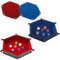 FANXIYA 2 Pezzi Tavole per Dadi in Pelle Pieghevoli, Vassoio per Dadi in Velluto, Double Face Tappetino per Dadi per Dungeons and Dragons RPG e Giochi da Tavolo (Rosso+Blu)