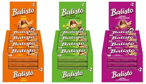 Balisto Riegel Mix - Müsli, Korn & Yoberry - 3x 20x37g Schokoriegel Schokolade Snack