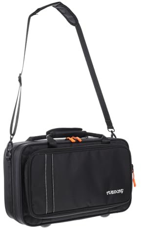 FUNOMOCYA 1 stück Tragbare Klarinetten-Aufbewahrungsbox Hartschalen-Klarinettenkoffer Saxophontasche Schwarz Gepolsterter Schultergurt-Design