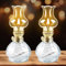 Lampada a Olio: 2 Pezzi Lampada ad Olio, Vetro Lampada a Petrolio, Lampade ad Olio Trasparente Retro Decorativa Antivento, Regolabile Vintage Lampada Lanterna per Interni ed Esterni Campeggio Caffè