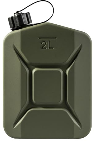 BW® Proper Kraftstoffkanister Metall Benzinkanister 2 Liter - Olivgrün Bronzegrün - RAL 6031-F9 - Made in Europe