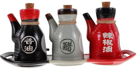 Garneck Olla De Salsa De y Olla De Vinagre De Cerámica Dispensador De Salsa De y Vinagre Para Cocina Japonesa Para Servir Restaurante o Hogar