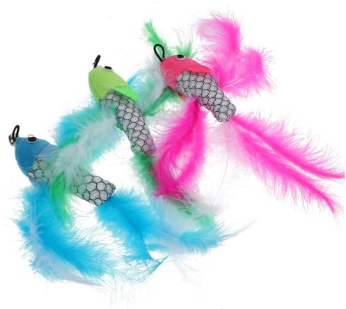 BESPORTBLE 3stücke Fisch Für Katzen Spielzeug Mit Katze Teasing Stick Interaktives Katzenspielzeug Als Katzenfischspielzeug Und Katzenspielzeug Ersatz Für Haustiere