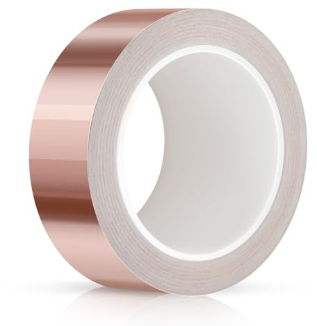 Ruibinlee Feuille de Cuivre Anti Limace 30 mm x 20 M Ruban Cuivre, EMI Blindage Adhésif, Bande de Cuivre Anti Limace pour la Mise à la Terre, la Soudure et la Protection Contre etc
