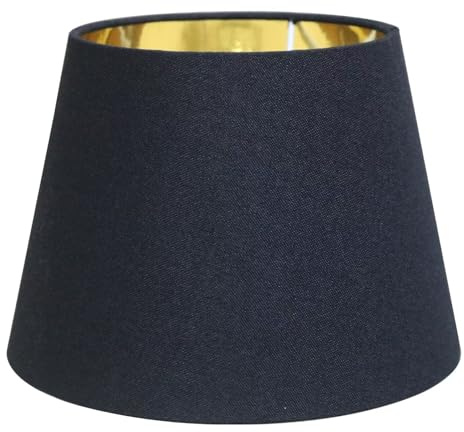 Sinta 9 Lampenschirme Modern Tapered Lampenschirm Ersatz Schwarz Gewebe Einfacher Stil Lichtschattierung Mit Gold Futter für E27/E14 Tischleuchte/Wandleuchte
