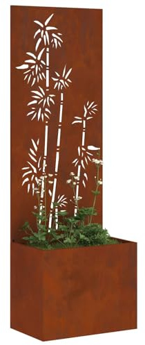 vidaXL Garten Sichtschutz-Leinwand Rostig 50 x 150 cm Wetterfeststahl, Dekorative Einlagen, Moderne Garten- und Terrassenschirme, Sichtschutz, Landschafts-Panel, dekorative Trennwand