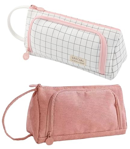 MLPKOI Astuccio Portamatite, Astuccio Scuola Grande Capacità, 2 Scomparti, Con Manico, Astucci Matite di Grande Capacità Borsa Porta Penne Scuola Trucco Borsa, per Studenti Ragazze Ragazzi Donne