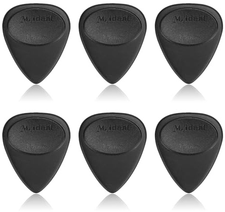 6 PCS Guitar Picks Non Slip Picks, Extra Precision High Visibility Plectrums, Guitar Plectrums for Acoustic Electric Guitar Bass- Black Color