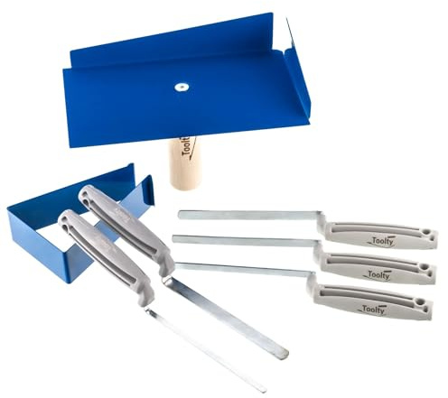 Toolty Mortar Holder with Pointing Finger Trowels with Plastic Handle 6, 8, 10, 12, 14 mm Set Powder Coated for Masonry and Finishing Work for Pointing, Bricklaying, Jointing - Hawk DIY