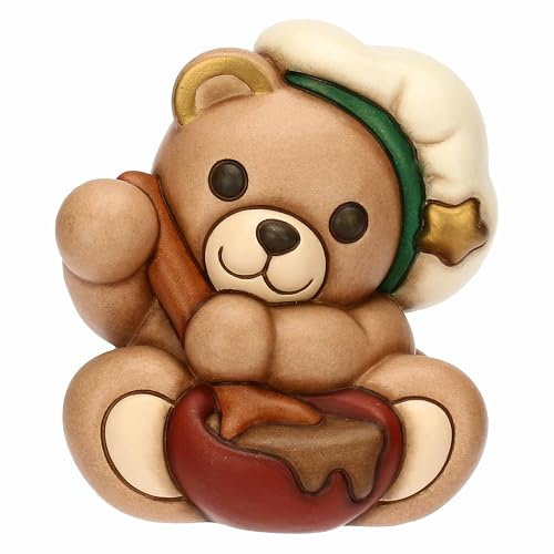 THUN - Teddy chef in ceramica, medio - Thunland - 9,7x8,9x10,5 cm