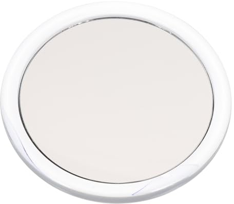 ABOOFAN Espejo de Aumento Maquillaje con Ventosa sin Taladro Compacto y Ligero para Baño y Viaje Marco Plástico Blanco Práctico y Duradero