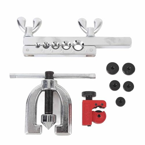 Tbest Kit Freno Rivestito in Rame da 25 Piedi 3/16 Pollici con 16 Raccordi 4 Raccordi e Strumento Svasato per la Manutenzione della Riparazione del Frenante Idraulico
