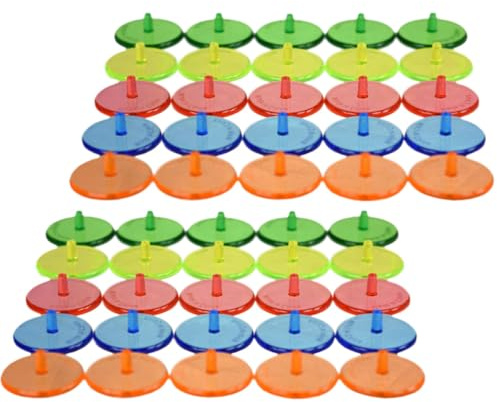 jojofuny Marcadores de Posición de Pelota de Golf Color Aleatorio Redondos 50 de Plástico Baja Fricción y Fácil Inserción para Accesorios de Golf