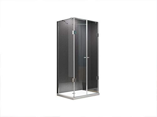 BuyLando.Shop [Typ-Emma] 80x75x195cm U-formad duschkabin - dusch - pedaldörr - ESG - klart glas - variationer