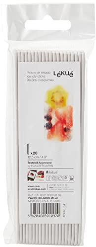 Lékué Big Ice Cream Sticks for Mould, White, Pack of 20,PAL00013B08U150