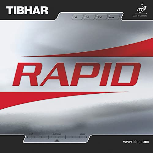 TIBHAR - Rivestimento per tavolo da ping pong Rapid, Nero, 1,8