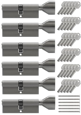 6x Knaufzylinder KSN 90 mm 45/45 gleichschließend inkl. 30 Schlüssel