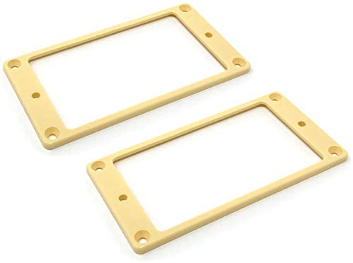 Vintage Forge Cream Humbucker Pickup Mounting Ring for Import Guitars 1/8 Inch (89mm x 45mm x 3mm) 2-pack Flat Bottom HR3300F-CRM