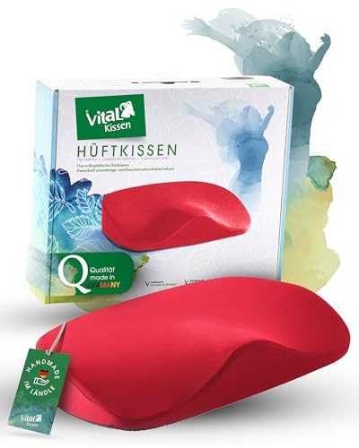 VitaL Kissen® – Hüftkissen- das Original. Orthopädisches Sitzkissen – Ergonomisches Keilkissen für Bürostuhl & Stuhl – Entlastet Rücken, Hüfte, Knie & LWS – Gegen Schmerzen & für aufrechtes Sitzen