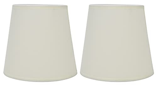 2 Pezzi Paralume in Tessuto,Clip On Paralumi Moderna,Paralume in Tavolo Lampada,Paralume Lampada E14,per Accessori di Illuminazione per La Decorazione Domestica (Bianco)