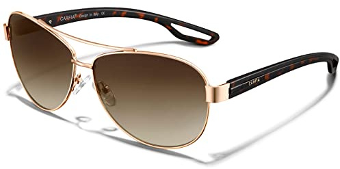CARFIA Polarisierende Sonnenbrille für Herren & Damen UV400 Piloten Sportbrille mit Ledertasche