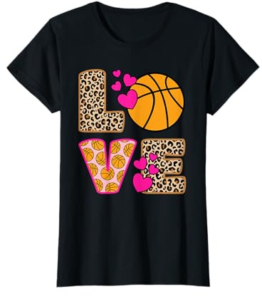 Love Basketball Basketballspielerin Damen Mädchen T-Shirt