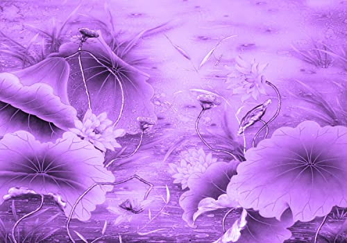 wandmotiv24 Fototapete Lila Farbeffekt Blumen Holzblätter, XXL 400 x 280 cm - 8 Teile, Wanddeko, Wandbild, Wandtapete, M5662