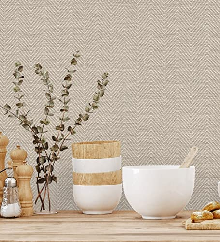 GAULAN 500680977 Papier peint vinyle lessivable épis texturé en relief pour mur salon cuisine bain chambre couloir meuble salle à mange tête de lit hall - Échantillon DIN A4