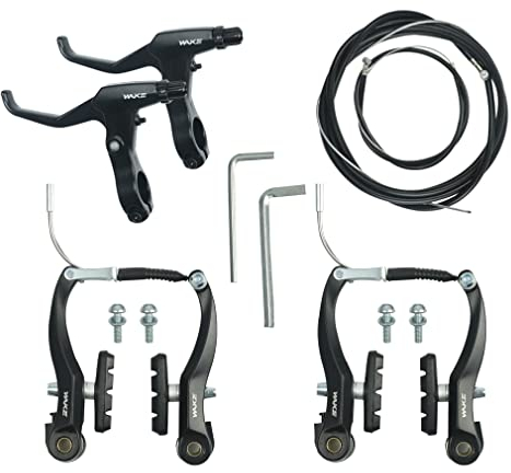 FOMTOR Fahrradbremsen Set V Brake Set, Fahrrad Bremsen Set, Fahrradbremsen mit Bremskabeln und Bremshebel Fahrrad V Brake für die Meisten Mountainbikes und Fahrräder (Schwarz)