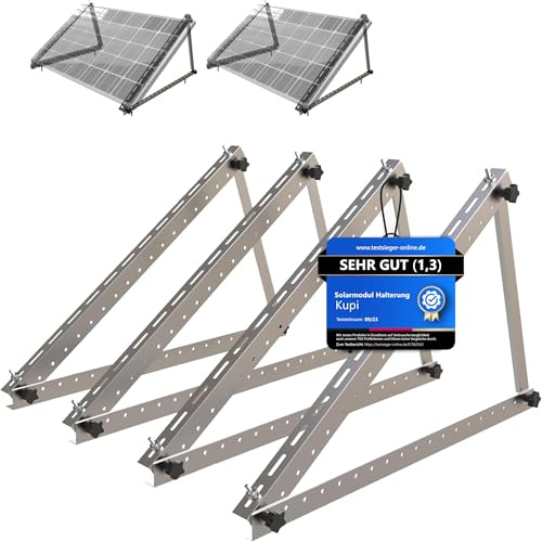 2 Sets Solarpanel Halterung Balkonkraftwerk | Solarmodul Halterung für Solarmodule bis 114cm | Verstellbar 0-90°