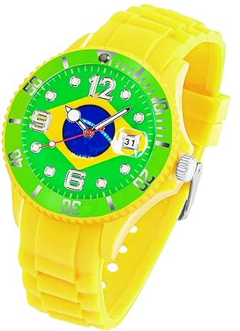 Taffstyle Silikon Armbanduhr Quarz Fan Uhr WM & EM Länder Flaggen