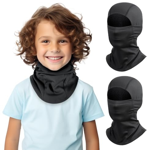 Mineup 2 Stück Sturmhaube Kinder, Kinder Sturmhaube Winter 4-12 Jahre, Balaclava Winddicht Gesichtsmaske, Warme Sturmmaske, Skimaske Sturmmaske für Jungen Mädchen Outdoor Sports, Skifahren, Radfahren
