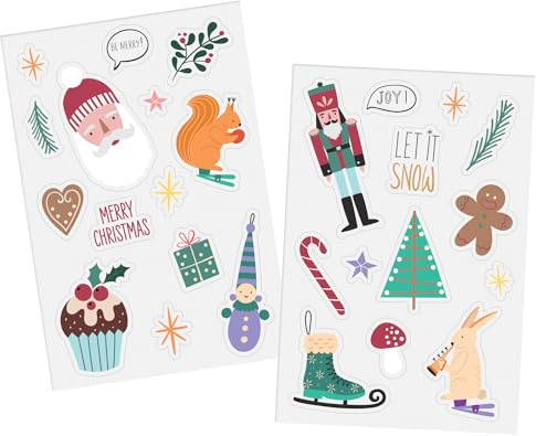 Folat B.V.- Folat Pegatinas en Las Ventanas-Símbolos Holly Jolly-27 Piezas Colores Decoración y Accesorios navideña, Multicolor (63781)