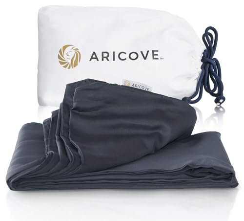 Aricove Weighted Blanket Cover 60”x80”, Full Size, Duvet Cover for Weighted Blanket, Silky Soft Bamboo Viscose, Machine Washable, Charcoal Grey