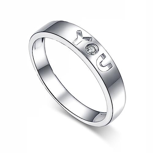 Ringe Frauen Vintage, Damenring Platin Solitär You Labor Geschaffener Diamant Runde Form Weiß Trauringe Größe 47 (15.0) 950 Platin