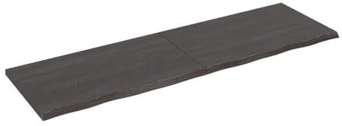 Tidyard Tischplatte Massivholzplatte Holzplatte Ersatztischplatte Regale Möbelplatte Holz Platte für Esstisch,Schreibtischplatte Bürotischplatte für Schreibtisch,Dunkelgrau 200x60x4 cm Massivholz