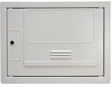 Suinga Puerta para Contador de Agua de Polipropileno 50x35x14cm | Tapa Contador sin Mirilla con Marco para Empotrar | Montada sobre Marco para Encarcelar en la Pared | Armario con Cerradura y Llave