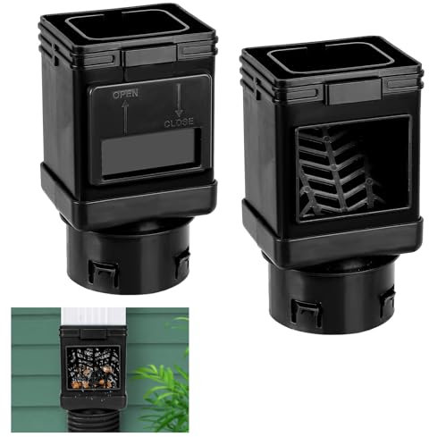 MARKBIT Downspout Filter, Downspout Leaf Filter, Gutter Downspout Guard, Downspout Screen Filters, Leaf Removers（2PCS） (Black)