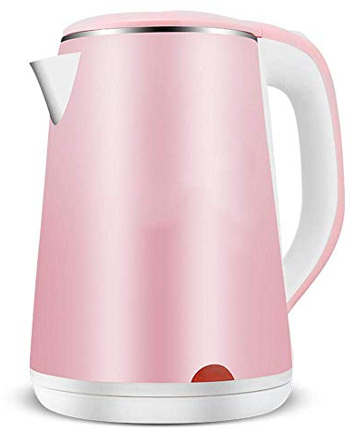 Bollitore elettrico isolante, bollitore elettrico in acciaio inossidabile, bollitore, acqua a ebollizione rapida@Presente rosa Safehappy
