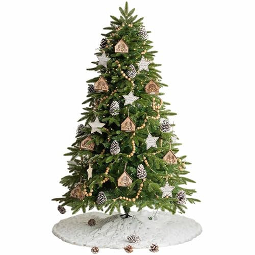 RUYICZB Sapin De Noël Artificiel, Sapin De Noël en Épicéa De Qualité Supérieure, Faux Sapin De Noël avec Support en Métal Pliable, Décoration pour La Maison, Le Bureau Et Les Fêtes,7ft