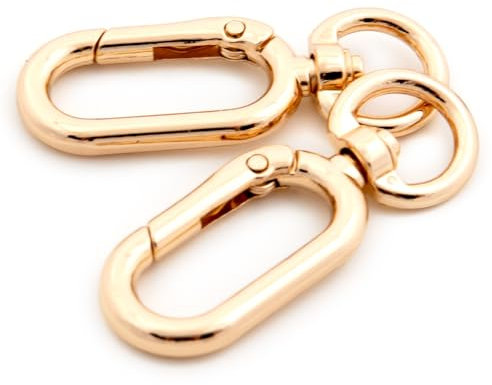 Karabinerhaken aus Metall, zum Öffnen, Karabinerhaken, 10 Stück, für Schlüsselanhänger, Taschen, Geldbörsen (Gold)