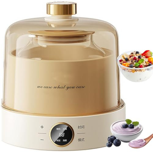 Yoghurt Maker, 1000ML Yogurt Maker Machine with 4 Ceramic Serving Cups and Adjustable Time Constant Temperature Heating, Soft Serve Dessert Makers for Yoghurt, Greek Yoghurt, Cheese, Natto