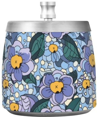 Cendrier à cigares en acier inoxydable avec couvercle pour intérieur et extérieur, portable, antidérapant, cendrier de table pour fumeurs de cigarettes, bleu, jaune, violet, noir, marguerite