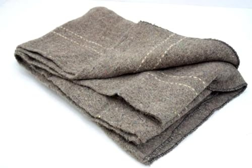 Vintage 1950s Swedish Army Wool Blanket – Authentic Military Surplus Throw for Camping, Hiking, Outdoor Adventures, Survival Gear, Emergency Fleece Blankets, Cozy Wool Throw, Durable & Warm