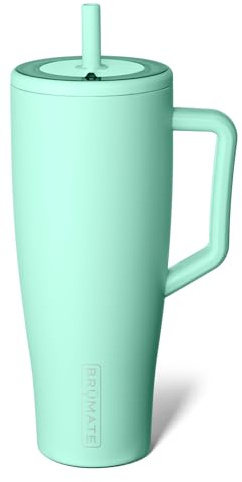 BrüMate Era 40 oz Tumbler with Handle and Straw | 100% Leakproof Insulated Water Bottle Tumbler with Lid and Flexible SoftSip Straw | Made of Stainless Steel | Cup Holder Friendly | 40oz (Mint)