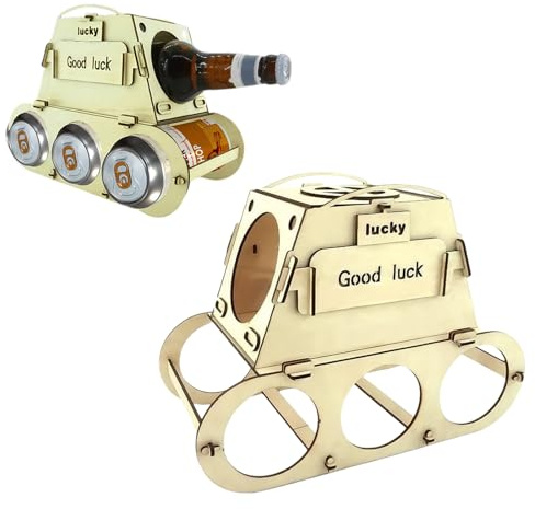 LUMOOM Bierträger Holz, Flaschenträger, TankBierträger Holz, Lustiges Bier Geschenke für Männer, DIY Bierflaschenhalter, für Partys Geburtstag Geschenk