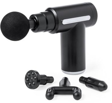 Pistola de Masaje Muscular, Envío 24 h - Pistola Masajeadora Muscular Portátil 35DB Ultra Silencioso con 6 Velocidades, 4 Cabezales de Masaje, Masajeador de Mano para Relajar Los Músculos Aliviar