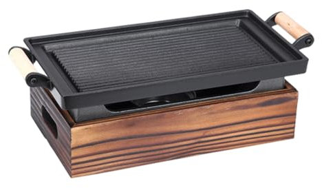 Barbecue au charbon de bois, barbecue de table Yakiniku, barbecue rectangulaire antiadhésif multifonctionnel, Hibachi japonais, chauffage rapide for le pique-nique, le camping et l'extérieur(28x15x9.5