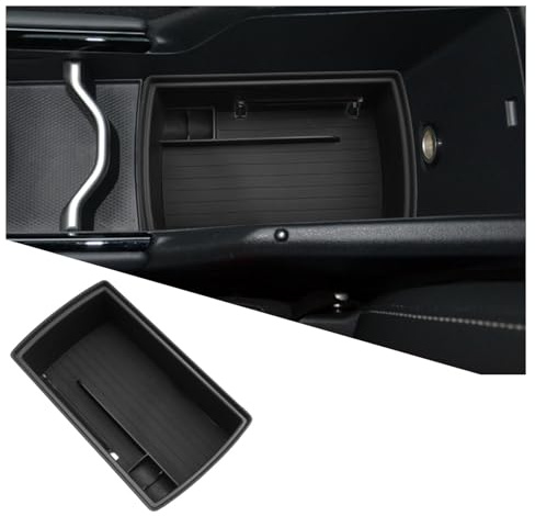 Ruiya Kompatibel mit Neu VW Tiguan 3 2024-2026 Mittelkonsole Aufbewahrungsbox, 2026 Tiguan Armlehne Organizer Tray Mittelarmlehne Handschuhfach Mittelkonsole Organizer Tiguan 3 Zubehör, schwarz