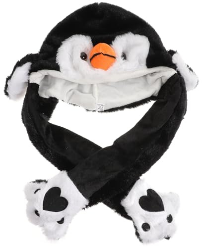 SOIMISS Cappello Da Pinguino in Peluche Orecchie Mobili, Copricapo Divertente Per Feste Di Carnevale e Cosplay, Accessorio Caldo e Morbido Per Ragazzo Ragazza e Adulti, Per Foto e Festival